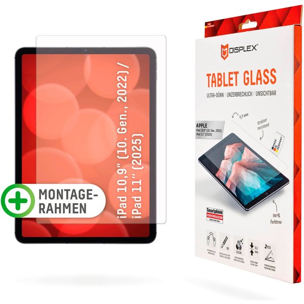 Displex Displayschutzglas Tablet Glass iPad 10,9 (10. Gen., 2022) für Apple iPad 10,9" (10. Gen., 2022), Apple iPad 11" (2025)