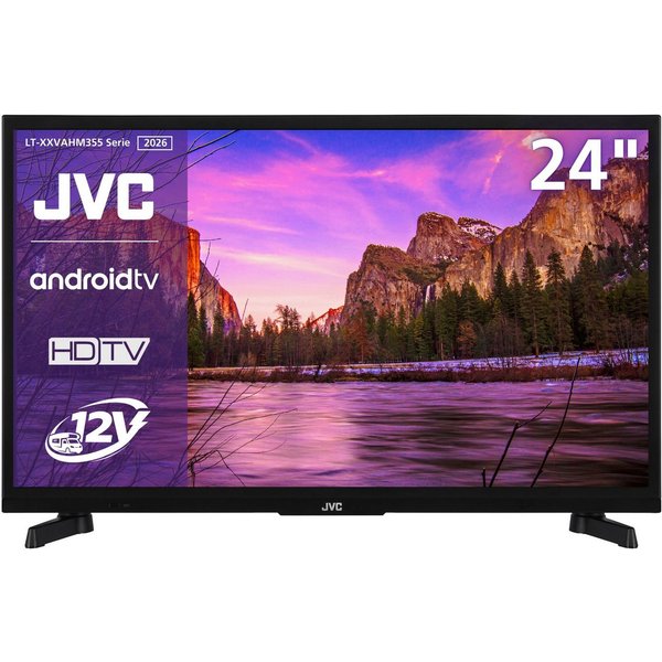 JVC LT-24VAHM355 LCD-LED Fernseher (60 cm/24 Zoll, HD-ready, Android TV, Android Smart TV, HDR, Triple-Tuner, 12 Volt Camping TV)