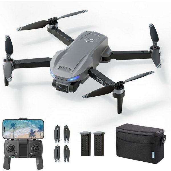 AMETA GPS FPV Drohne mit 4K Kamera, 50 Min Flugzeit, 500M Reichweite Drohne (4K@20fps, 5G-WLAN-Bildübertragung, unter 249 g, GPS-Positionierung, Auto Return, Fo