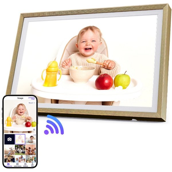 Fine Life Pro Digitaler Fotorahmen mit WiFi-Fotoübertragung. Digitaler Bilderrahmen (32 GB)