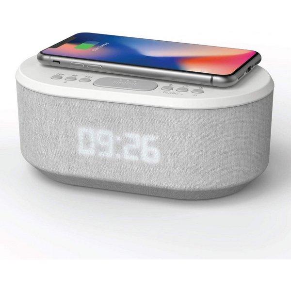 AIC AIC 18 BT weiss Radio (Radiowecker Designer Uhrenradio USB Bluetooth Induktives Laden)