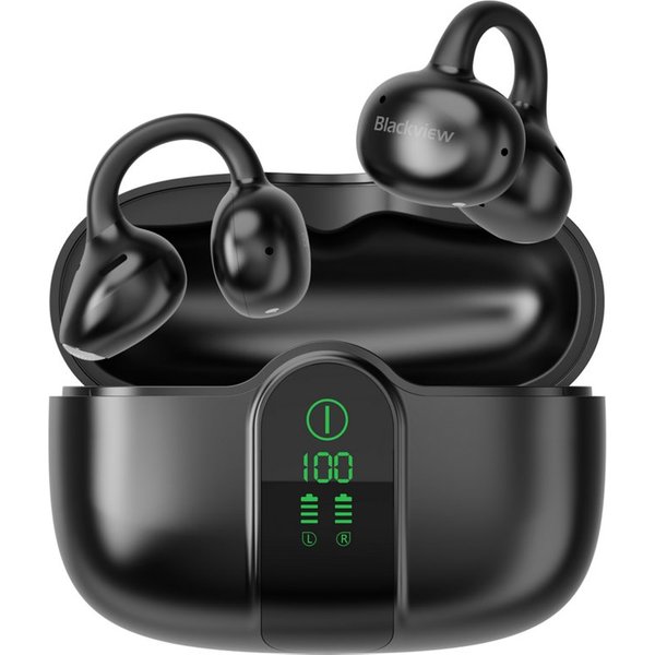 blackview Bluetooth 6.0-Sportkopfhörer AirBuds 15 Bluetooth-Kopfhörer 30h Akku Open-Ear-Kopfhörer (Bluetooth, mit Ohrclip Design, in neuartigem Kugeldesign,Blue