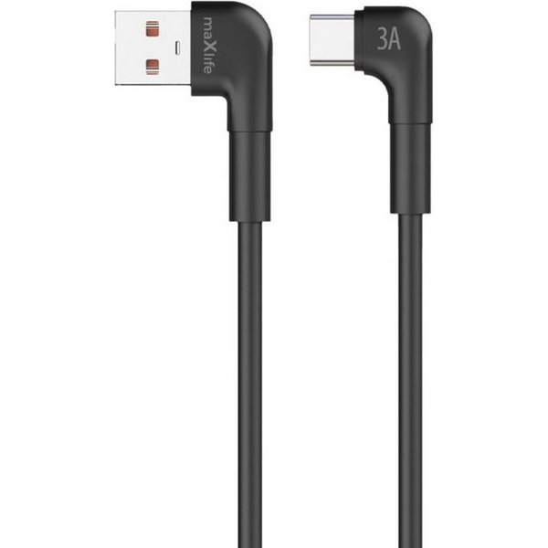 MaXlife MXUC-09 USB-Kabel, USB A, USB C, (100 cm), Gewinkeltes 1 m Kabel für Laden und Datenübertragung