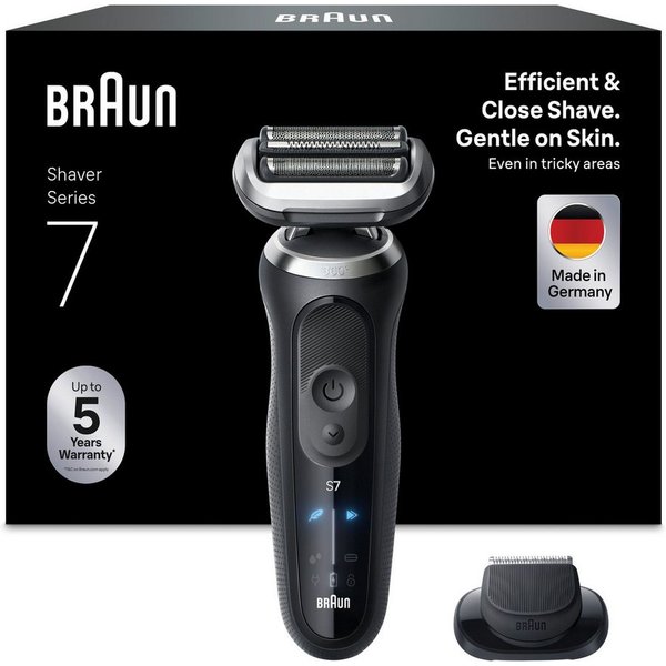 Braun Elektrorasierer Series 7 72-G1200s, Aufsätze: 1, Bis zu 60 Min, Präzisionstrimmer-Aufsatz, 100% wasserdicht
