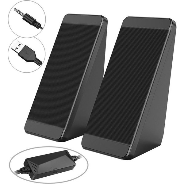 Bolwins G69C tragbar PC Lautsprecher boxen über 3.5mm für PC Laptop Notebook PC-Lautsprecher 2,0 (kabelgebunden, 6 W, Plug & Play, USB-Stromversorgung, Lautstär