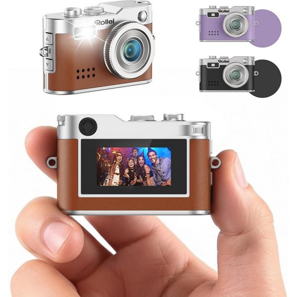 Rollei Mini Digitalkamera Schwarz Kompaktkamera (Kompakte Schwarz Digital-Kamera für unterwegs)