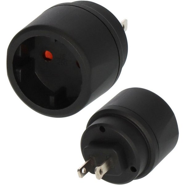 Brennenstuhl Reisestecker Euro/Konturenstecker/USA, Japan Reiseadapter Typ A (NEMA-1) zu Typ C (Eurostecker)