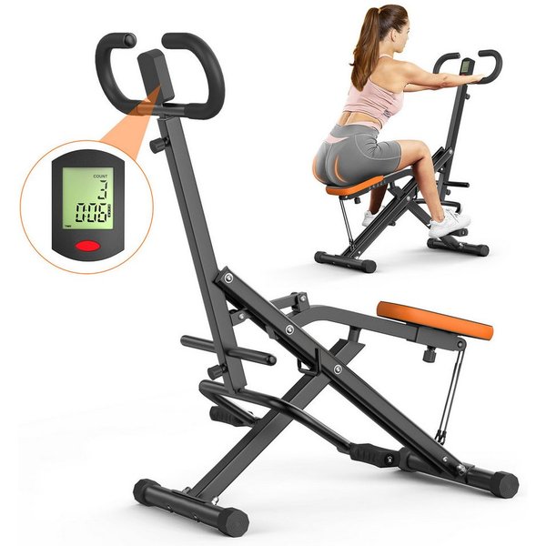 Gywowken Bauchtrainer Bauchmuskeltrainer Faltbar - Heimtrainer AB Trainer Ganzkörper (Trainingsgerät klappbar - Belastbar bis zu 150kg), Trainiert: Rücken, Gesä