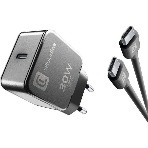 Cellularline USB-C Charger Kit für Motorola/ Google 30W PD Black (60680) USB-Ladegerät