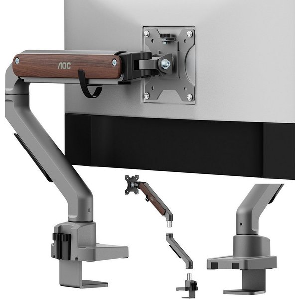 AOC Monitor-Halterung 17-32 Zoll, bis 9 kg, VESA 75x75-100x100,AM200, (bis 32 Zoll, Packung, neigbar,schwenkbar,drehbar,Gasdruckfeder,Kabelmanagement)