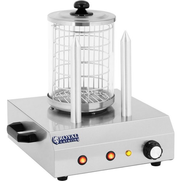 Royal Catering Hotdog-Maker Hot Dog Maschine 2 Spieße Funfood Stahl Steamer, 422 W