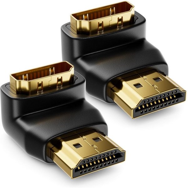 deleyCON deleyCON 2 HDMI 270° Winkeladapter im Set HDMI Typ A 4K UHD 3D FullHD HDMI-Kabel