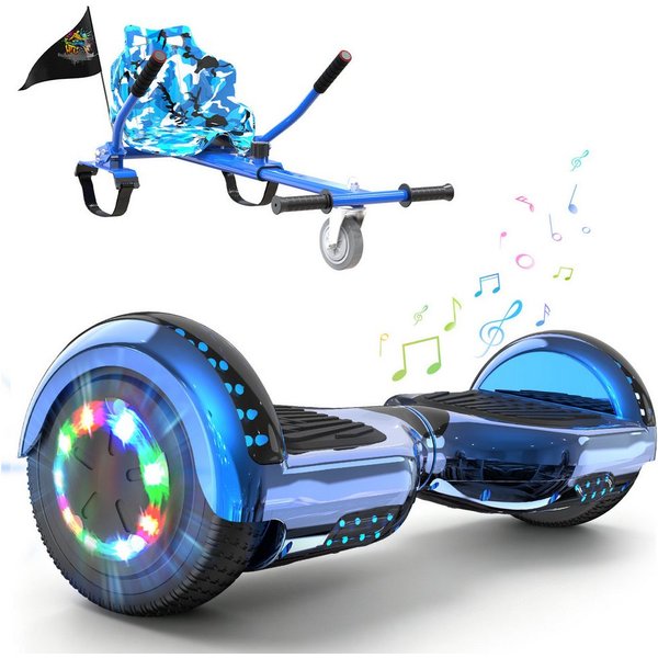 RCB Balance Scooter Kart Set, 6,5 Zoll Hoverboard mit Sitz für Kinder, Hoverboard mit Go-Kart