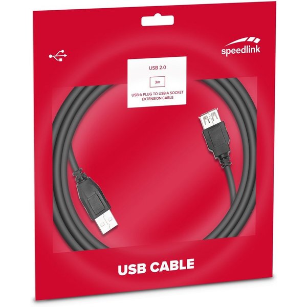 Speedlink Basic USB 2.0 Verlängerungskabel 3m USB-Kabel, (300 cm)