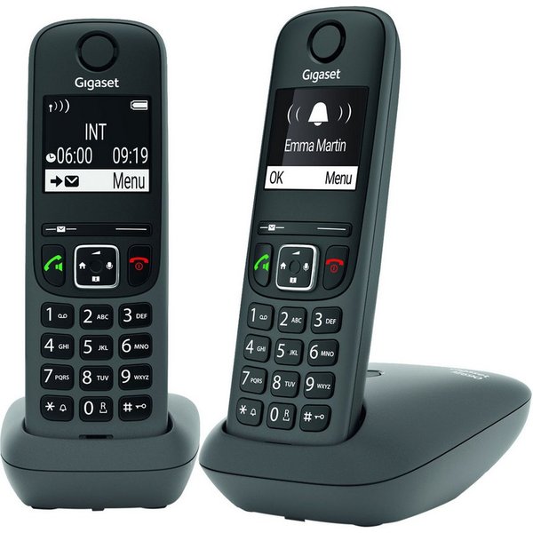 Gigaset AE690 Duo Anthrazit Schnurloses Telefon Schnurloses DECT-Telefon