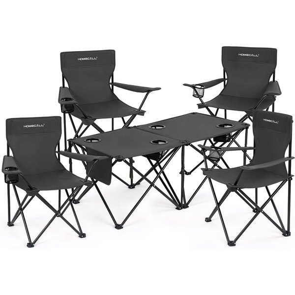 HOMECALL Campingstuhl Campingtisch mit Stühlen Klappstuhl Camping Faltstuhl Picknicktische (Rutschfest & Wetterfest, für Camping, Picknick, Angeln, 2 St), Falts