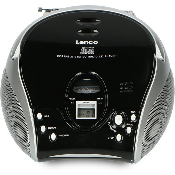 Lenco SCD-24 CD-Radiorecorder (FM-Tuner, 1 W, FM-Radio, CD/MP3 und programmierbarer Speicher. Kompakt für unterwegs)