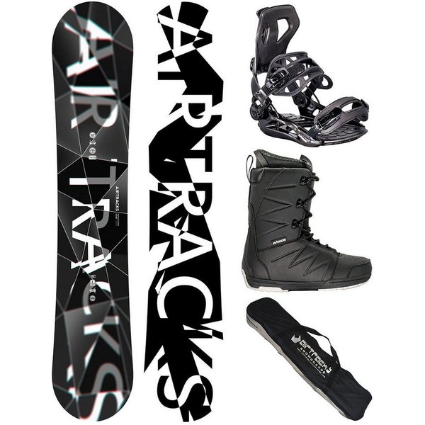 Airtracks Snowboard Snowboard Komplett Set Refractions Game Wide »Mod. 26/27 (4 St., 4er Pack), Snowboard + Bindung Master + Boots + Bag / 155 159 161 165 168 1