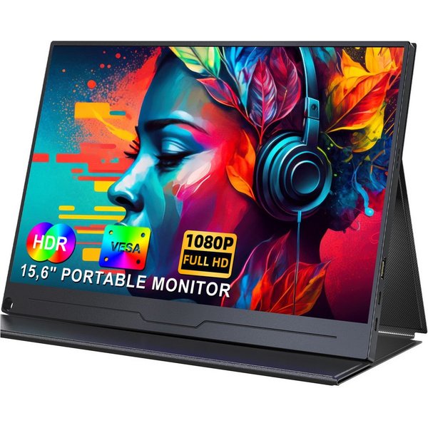 UPERFECT Upgrade des tragbaren 15,6-Zoll-VESA-Monitors mit 1080P-Display Portabler Monitor (39,62 cm/15.6 ", 1920x1080 px, Full HD, 25 ms Reaktionszeit, 60 Hz, 