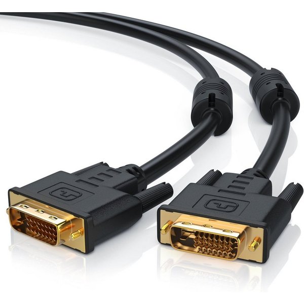 CSL Monitor Verbindungskabel Dual-Link 24+1 Auflösung bis 2560x1600 - 2m Video-Kabel, DVI-D (DL), (200 cm), DVI-D, für Monitor, Beamer, Grafikkarte, flimmerfrei