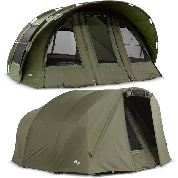 Lucx Angelzelt Leopard XXL Karpfenzelt + Überwurf Bivvy, Personen: 4 (Komplett-Set)