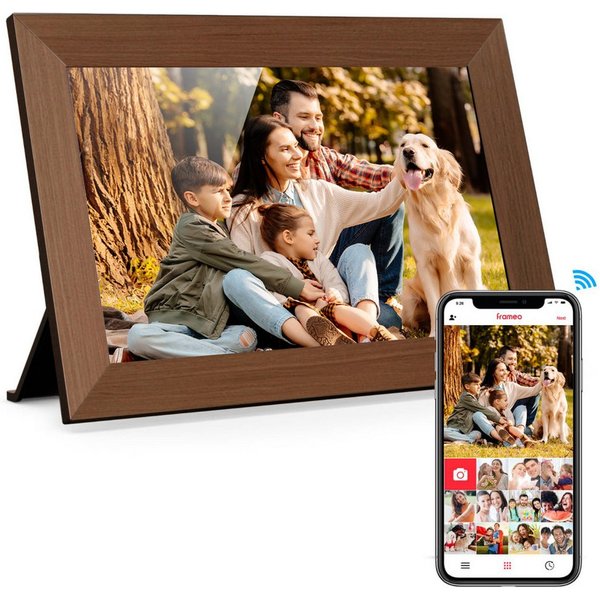 Fine Life Pro Digitaler Fotorahmen mit WiFi-Fotoübertragung. Digitaler Bilderrahmen (1280x800 Pixel, 32 GB, Körper-Sensor elektronischer Fotorahmen mit Frameo F
