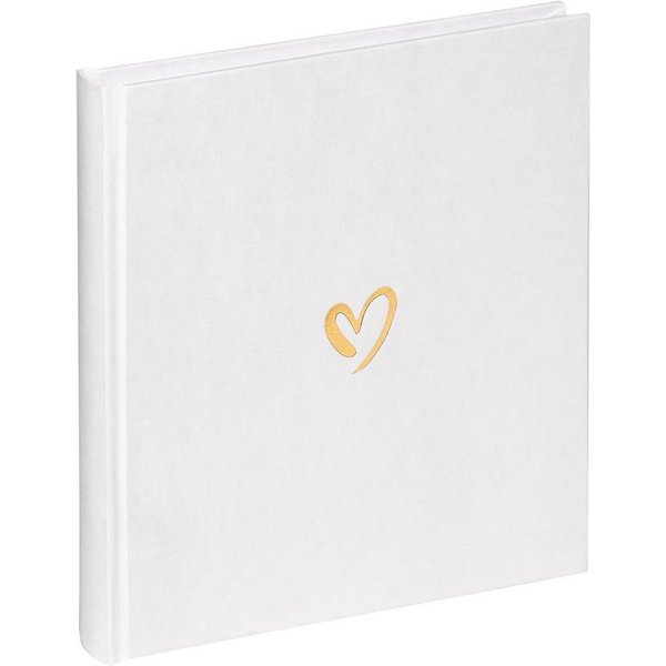 Walther Design Fotoalbum Emotion Classicalbum, buchgebundenes Album, Leineneinband mit einer goldenen Herzprägung