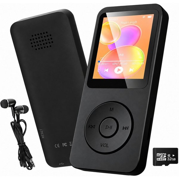 XEOOCE MP3 Player 32GB, Bluetooth 5.3 Musikplayer mit Farbdisplay MP3-Player