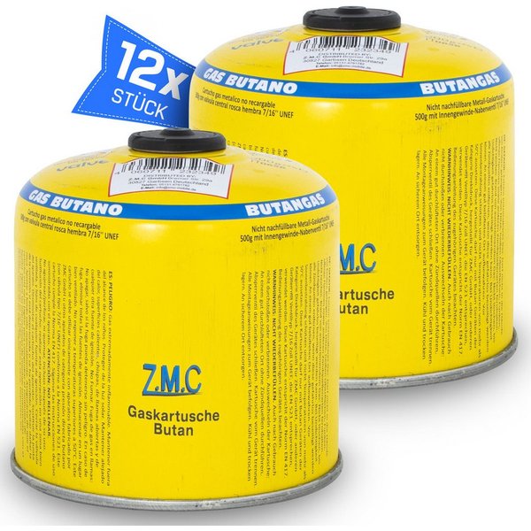 ZMC Gaskartusche Universal Camping Propan Butan Gas 500g Schraubventil Gaskartusche, Zubehör für Butangas Druckgasdose Gaskocher / Gaslötgeräte / Abflammgeräte 