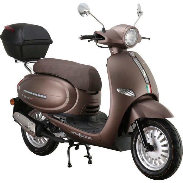 Alpha Motors Motorroller Cappucino, 125 ccm, 85 km/h, Euro 5+, (Spar-Set, mit Topcase), inkl. Topcase