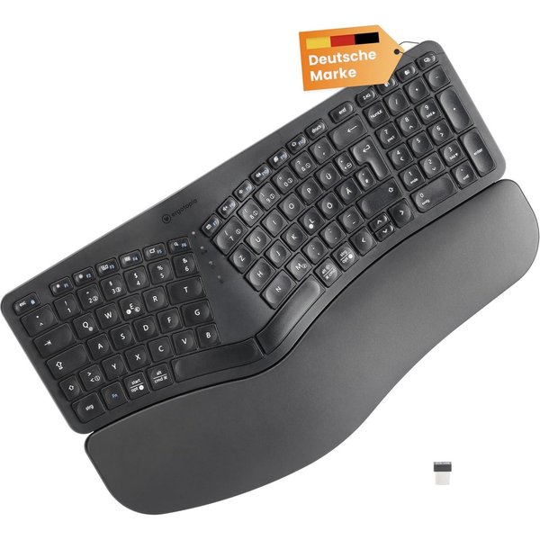 Ergotopia Wavelet - Ergonomische Bluetoothtastatur für schmerzfreies Tippen ergonomische Tastatur