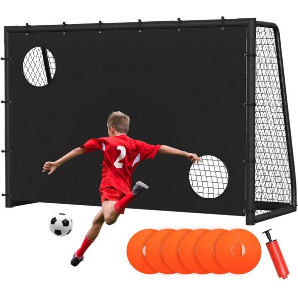 Clanmacy Fußballtor Kinder Fußballtor mit Torwand & Netz 300x200x120cm für Garten & Indoor (1 St)