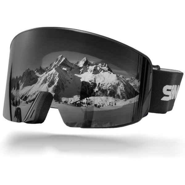 SCHNORR Sportbrille Skibrille mit magnetischer Glaswechselfunktion REVO Silber S3, Anti-, (1-St), Full REVO-Beschichtung Silber (S3)