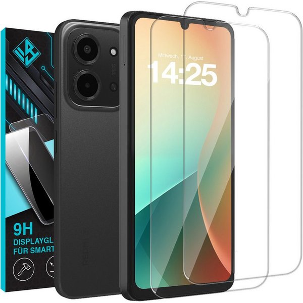 Tec-Expert Displayschutzglas 2X 9H Displayglas für Xiaomi Redmi 15C für Xiaomi Redmi 15C, Displayschutzfolie, 2 Stück, Displayschutz, Schutzglas, Bildschirmschu