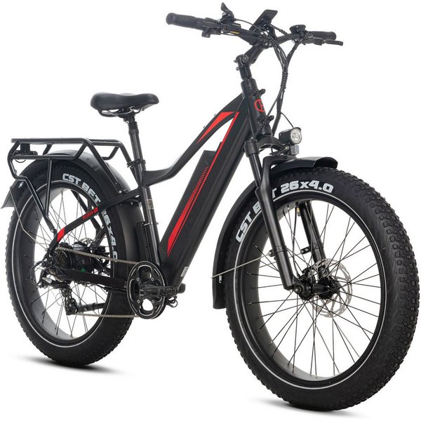JOBOBIKE E-Bike Mountainbike 26 Zoll, Fatbike, MTB, max. 180km, Bremslicht- und Blinkerfunktion, 7 Gang Shimano, Kettenschaltung, Heckmotor, 960 Wh, (LCD-Farbdi