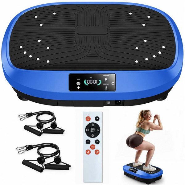 kehot Vibrationsplatte Vibrationsplatte für Ganzkörpertraining, LED Display & Fernbedienung, 200 W, 120 Intensitätsstufen, Leise Trainingsplatte mit Widerstands