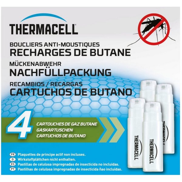 ThermaCell Gaskartusche Mückenabwehr Gaskartuschen 4 Stück, Zubehör für Thermacell Mückenabwehr-Geräte