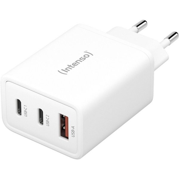 Intenso Intenso W65ACC GaN USB Ladegerät 65 W 1x USB-A, 2x USB-C® USB PD Weiß USB-Ladegerät (W65ACC GaN)