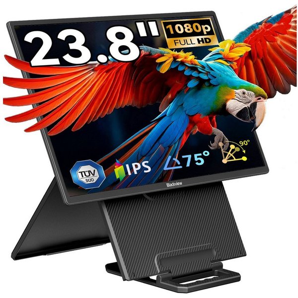 blackview 23,8'' Laptop Bildschirm Erweiterung, USB-C Handy Ersatz Display Portabler Monitor (60,5 cm/23,8 ", 1920x1080 px, Full HD, IPS, Gaming Monitor, FHD IP