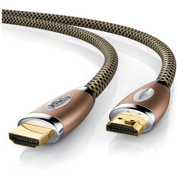 Primewire 4k Ultra HD 2160p, 3D, Nylonummantelung, Vollmetall Stecker - 2m HDMI-Kabel, 2.0, HDMI Typ A (200 cm), 60 Hz, CEC, ideal für TV, PC, Konsole und Beame