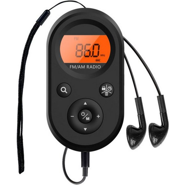 Lisabonde Mini Taschenradio UKW/MW, Akku & Kopfhörer, für Sport & Joggen Radio (MW (AM), Senderspeicher, UKW (FM), Automatischer Sendersuchlauf, DSP-Filterchip,