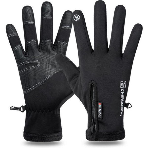 Cachito Fahrradhandschuhe Thermo Handschuhe Winter Anti-Rutsch Touchscreen Sporthandschuhe Für Fahrrad, Laufen, Wandern, Fahren