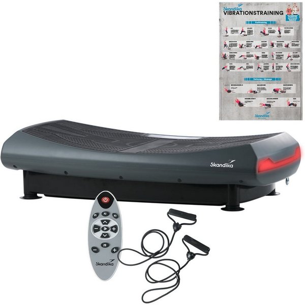 Skandika Vibrationsplatte 4D Vibration Plate V2000, Curved Design, Fernbedienung, (60 Stufen, 3 + 3 Programme, Oszillierende Vibration), 2 Kraftvolle Motoren, F