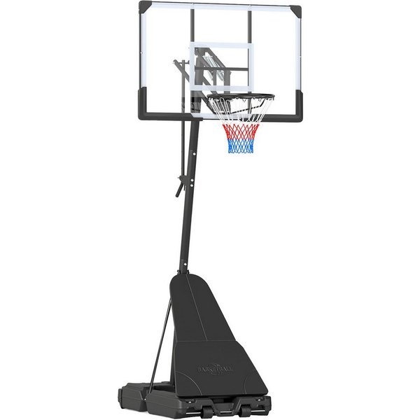 COSTWAY Basketballständer, Mit Ballrücklauf, PC-Rückwand & befüllbarem Standfuß
