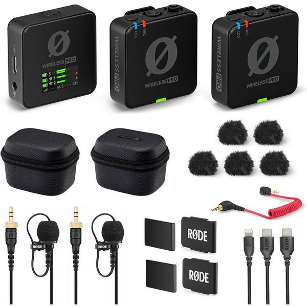 RØDE Rode Wireless Pro 2-Kanal Drahtlos-Mikrofonset Digitales Aufnahmegerät (Inklusive Zubehör)