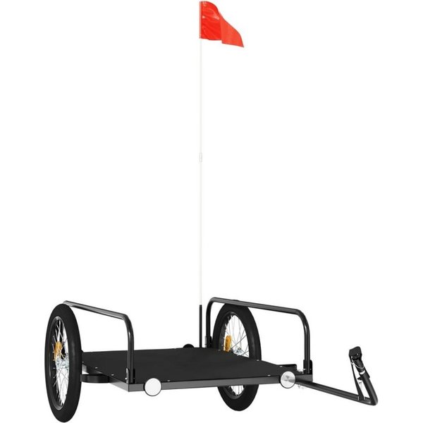vidaXL Fahrradlastenanhänger Fahrradanhänger Schwarz 135x70x37 cm Eisen