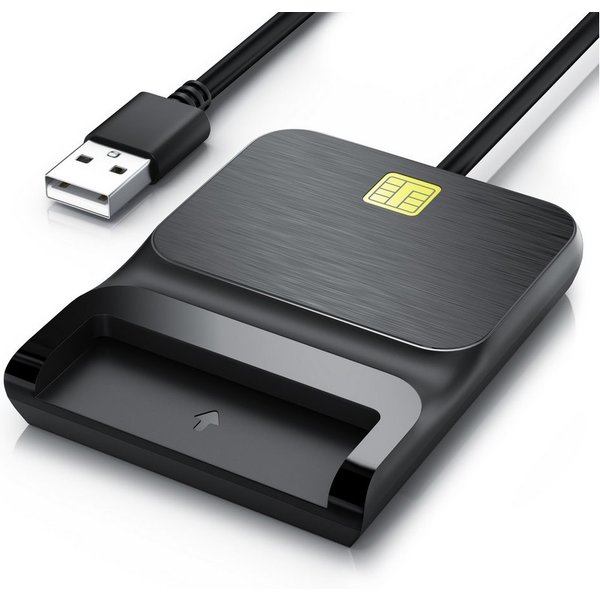 CSL HBCI-Chipkartenleser USB SmartCard Reader / Chipkartenleser, Sim Kartenleser, USB 2.0, für EC-, Kredit- & Krankenkassenkarten, Online-Banking, Windows & Mac