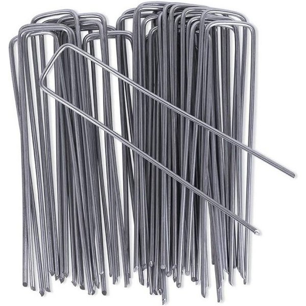 OUNUO Zelthering Erdanker verzinkt 150mmx25mm Ø 3mm für Unkrautvlies, (50-St)