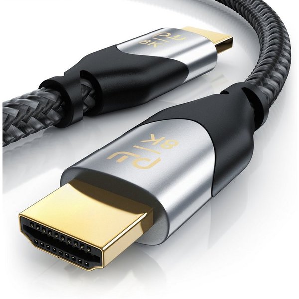 Primewire Ultra High Speed 8K HDMI Kabel 2.1, Stoffummantelung HDMI-Kabel, 2.1, HDMI Typ A (200 cm), UHD, Ethernet, 8K @ 120 Hz, 4k @ 240 Hz, 3D TV, eARC, HDR10