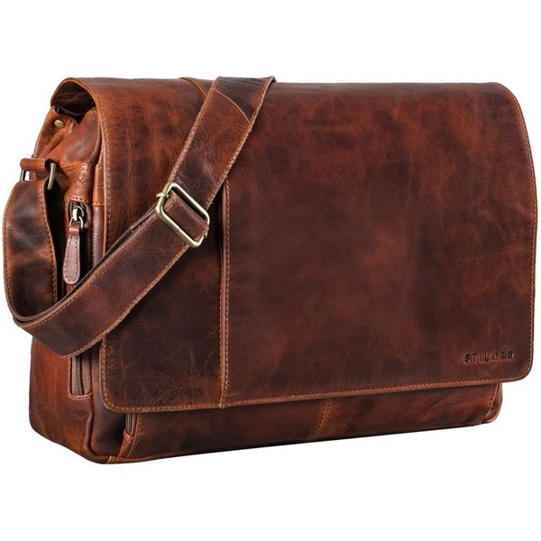 STILORD Laptoptasche "Elias" Echtleder Herren Umhängetasche 15,6 Zoll Businesstasche Leder
